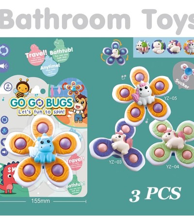 Baby Rattle & Sensory Toys Suction Cup Fidget Spinner Toys for 1 2 3 Year Old Boys and Girls Bath Toys for Toddlers Kids Gifts Idea