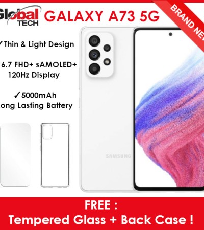 Samsung Galaxy A73 5G 128GB or 256GB  (FREE : TEMPERED GLASS + BACK CASE)