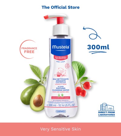 Mustela Soothing No-Rinse Cleansing Water (Fragrance-free) 300ml [Sensitive Skin][Diaper Change](exp 06/2025)