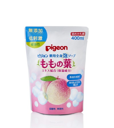 Pigeon Baby Body Foam Soap (Peach Leaf) 400Ml, Refill