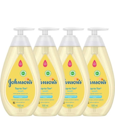 JOHNSON BABY TOP TO TOE WASH 500ML x 4 Bottles