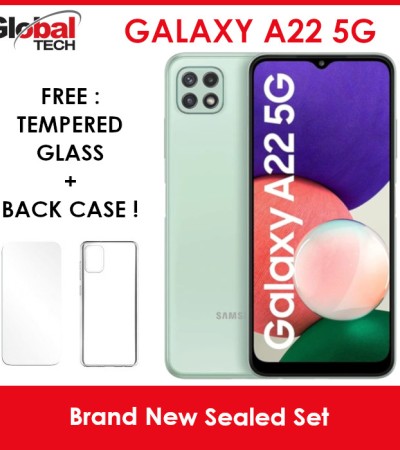 Samsung Galaxy A22 5G 128GB Rom + 4GB Ram (FREE : TEMPERED GLASS + BACK CASE)