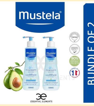 MUSTELA [BUNDLE OF 2] No-Rinse Cleansing Water 300ml | Baby and Maternity | Made in France | Micellar Water For NewBorn